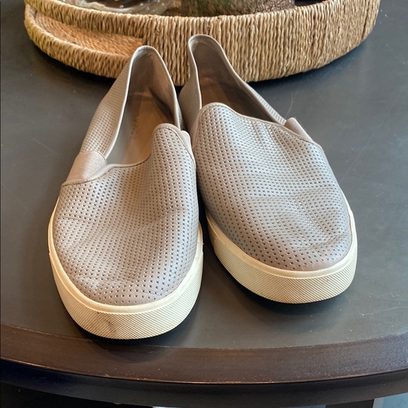 Vince Shoes - Vince Taupe Gray Perforated Slip-On Shoes